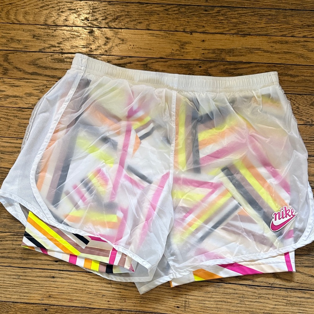 Nike Kids White and Multicolor Athletic Shorts